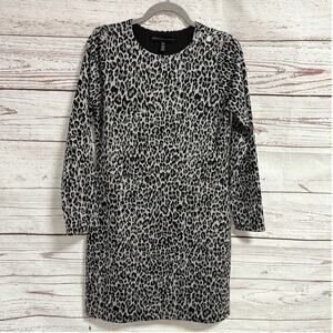 White House Black Market Women's Animal Print Dress Size Medium Petite